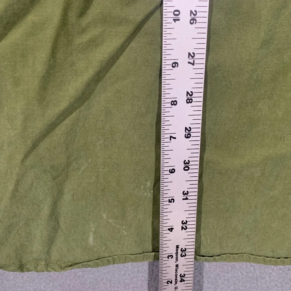 J. Crew Shirt Dress Womens 4 Olive Green Utility Safari Lyocell Cotton Dress